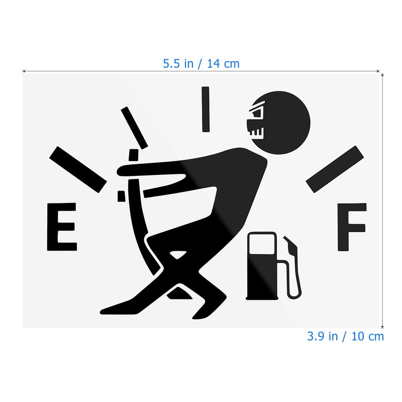WINOMO Funny Car Stickers Gas Consumption Decals Gage Empty Stickers Auto Reflective Decals (Black) - Image 4