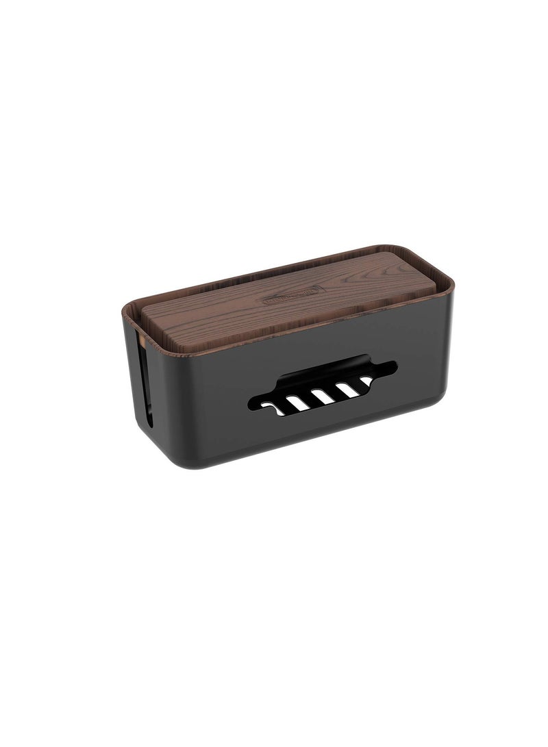 SYOSI Cable Organizer Box, Cable Management Box with Holder, Plastic Cable Storage Box for Desktop, Power Strip Wire Organizer Case Anti Dust - Image 1