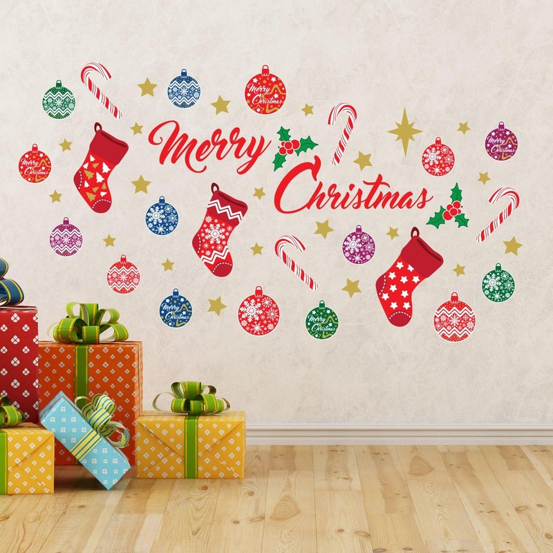 WALPLUS Christmas Decorations Clearance for Home Indoor Wall Stickers  Merry Christmas Decor Wall Murals Decals Living Room Children Nursery Restaurant Cafe Hotel Home Decor Merry Christmas Decor - Image 4
