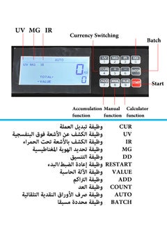 GearZone Money Counter Machine Value Bill Counter Machine, Money Counting Machine with UV/MG/IR  Detection, Count Value of Bills, Value Count, Add and Batch Modes, Large LCD Display-Black  - Image 3