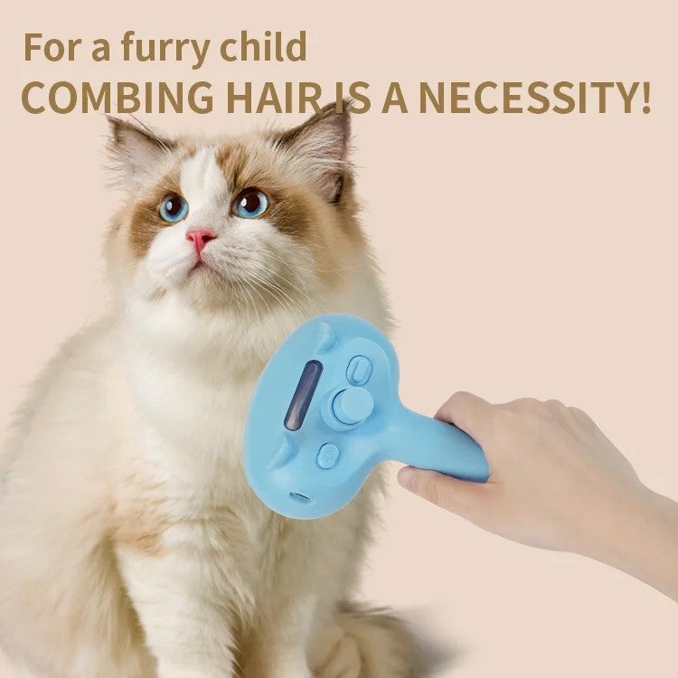 Bluejw YOSHI Electric Cat Grooming Brush - Self Cleaning Steam Brush for Cats - Water Spray & Hair Removal Comb - Pet Brushes - Image 4