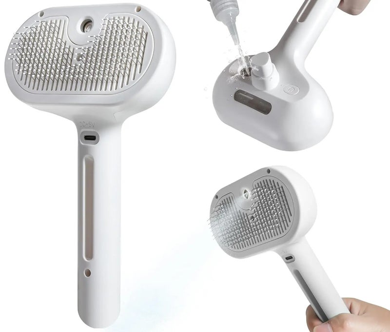 Bluejw YOSHI Electric Cat Grooming Brush - Self Cleaning Steam Brush for Cats - Water Spray & Hair Removal Comb - Pet Brushes - Image 2