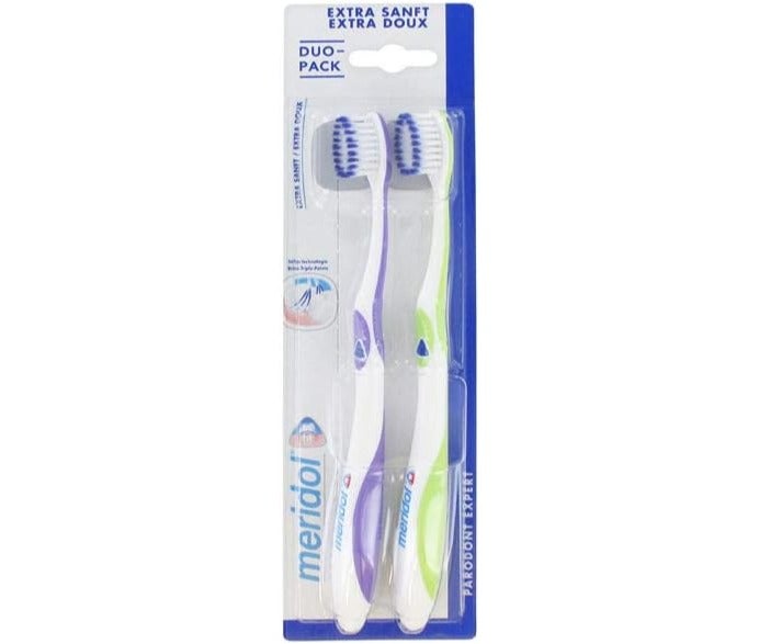 Meridol Parodont Expert Duo Pack Extra Soft Toothbrush - Purple and Green