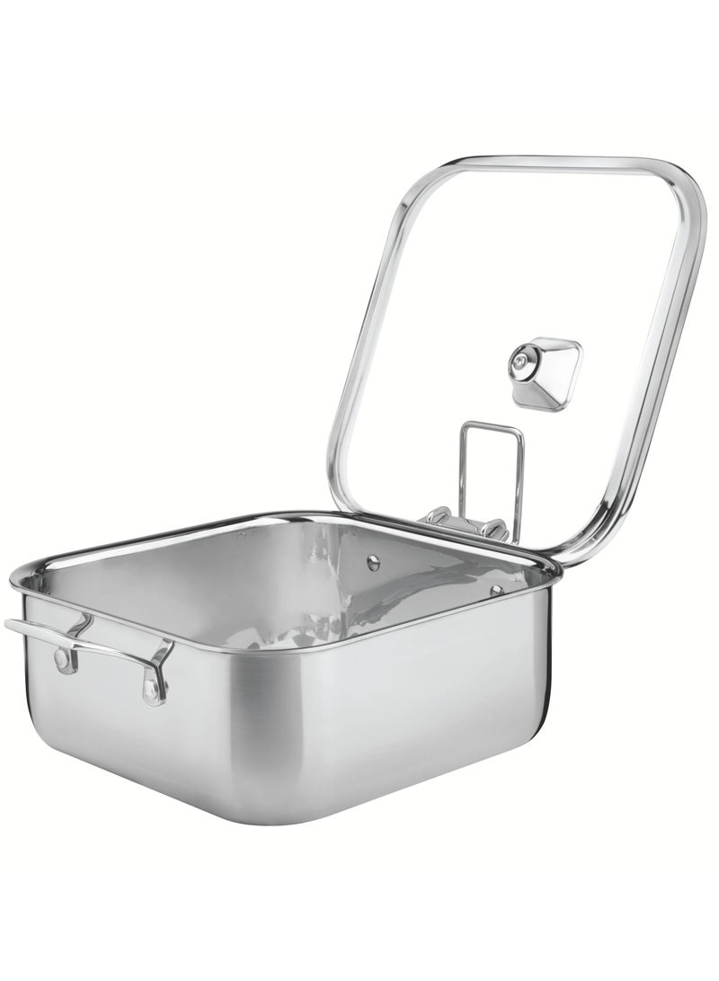 ترامونتينا قدر مربع من الفولاذ المقاوم للصدأ بسعة 7.3 لتر في غرانو، مع جسم ثلاثي الطبقات. - Image 2