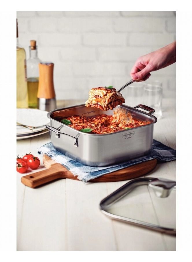 ترامونتينا قدر مربع من الفولاذ المقاوم للصدأ بسعة 7.3 لتر في غرانو، مع جسم ثلاثي الطبقات. - Image 4