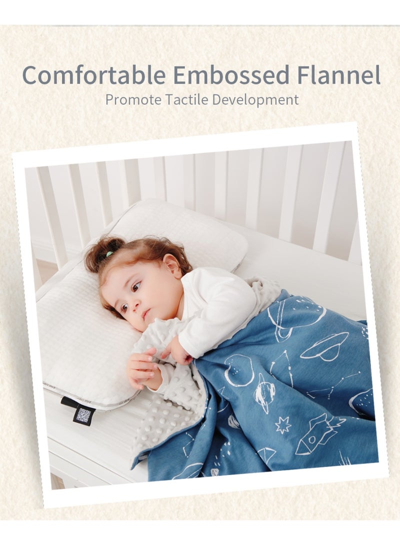 insular Baby Soothing Bean Blanket, Soft Swaddle Blanket for Newborn, Baby Wind-proof Cover Blanket, Naptime Air-Conditioned Blanket, Stroller Windproof Blanket (Blue, 39” x71”) - Image 3