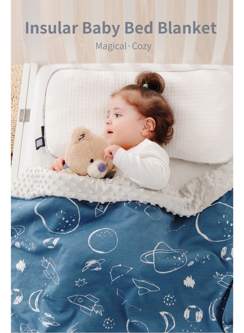 insular Baby Soothing Bean Blanket, Soft Swaddle Blanket for Newborn, Baby Wind-proof Cover Blanket, Naptime Air-Conditioned Blanket, Stroller Windproof Blanket (Blue, 39” x71”) - Image 2