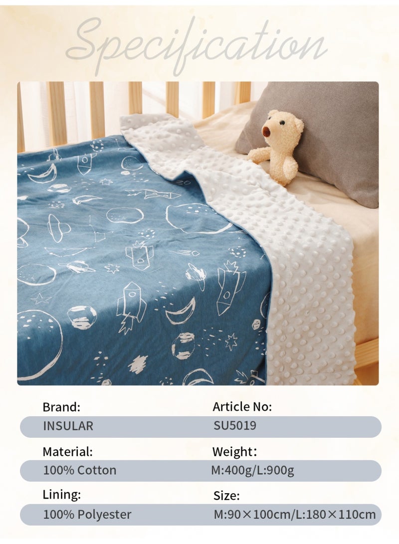 insular Baby Soothing Bean Blanket, Soft Swaddle Blanket for Newborn, Baby Wind-proof Cover Blanket, Naptime Air-Conditioned Blanket, Stroller Windproof Blanket (Blue, 39” x71”) - Image 5