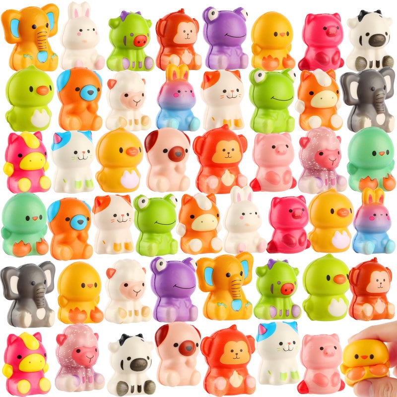LiYiQ 48Pcs Animal Squishy Toys Stress Balls for Adults Squishy Fidget Toys Desk Pets Fidget Pack Bulk with Squishy Monkey Cat Dog Squishy Balls Party Favors Goodie Bag Stuffers for Classroom Exchange - Image 2