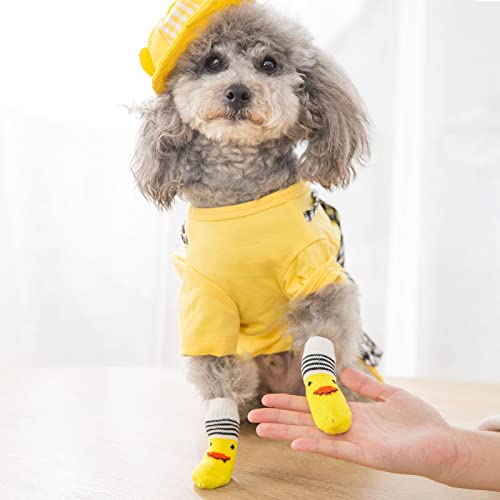 Saintrygo 24 Pieces Anti Slip Dog Socks Small Cat Paw Protector Pet Doggie Grip Knit Socks, Pet Paw Protector Traction for Small Medium Dog Indoor on Hardwood Floor Wear - Image 5
