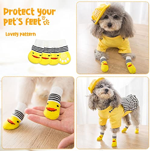 Saintrygo 24 Pieces Anti Slip Dog Socks Small Cat Paw Protector Pet Doggie Grip Knit Socks, Pet Paw Protector Traction for Small Medium Dog Indoor on Hardwood Floor Wear - Image 4