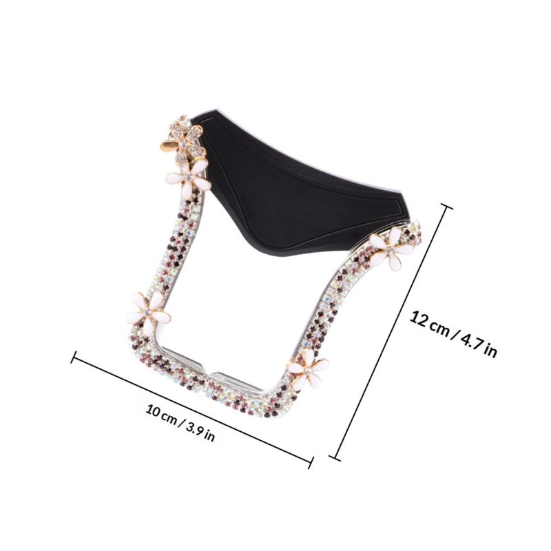 حامل هاتف السيارة على شكل حرف يو المرصع بحجر الراين باللون الوردي والأرجواني لمخرج الهواء - Image 3