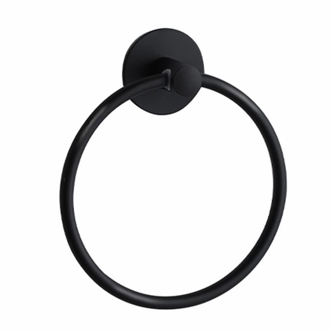 ADHESIVE TOWEL RING SELF ADHESIVE HAND TOWEL RING STAINLESS STEEL RUSTPROOF BATHROOM TOWEL HOLDER WALL MOUNT SUS 304 STAINLESS STEEL MATTE BLACKBATHROOM HAND TOWEL HOLDER