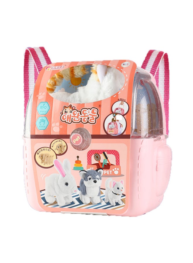 Jialixing Electric Walking Sound Shake Tail Stuffed Rabbit Piggy Puppy Cat Pet Storage Backpack Trolley Case-Color:688-415 Cat, 24 Boxes In 1 Box  - Image 5