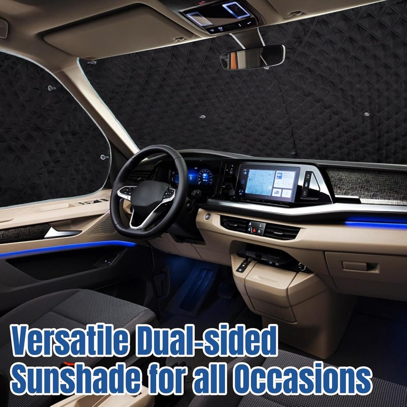 NIGOOLATA Internal Thermal Blind Set for VW T5 T6 - 3 PCS Front Window Cover Blockout SunShade Kit - Image 2