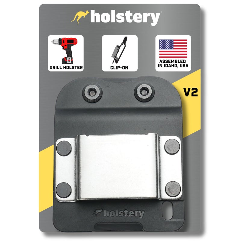 Holstery DriverMaster | Clip-On Tool Belt Drill Holder - Simple Hook Holster for Cordless Drill, Impact, Nailer, Tape Measure, or Any Tools with Hanger Clips - Image 1