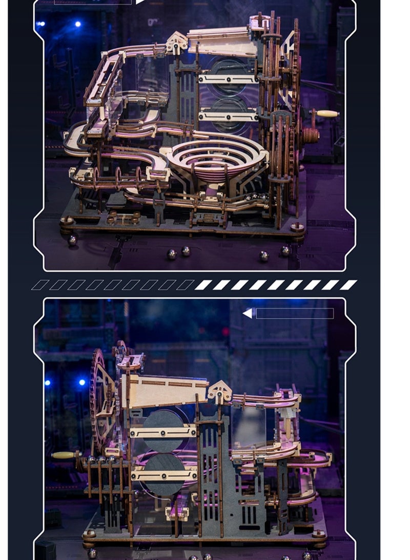 253pcs Mechanical City Track Night City diy handmade wooden creative ornaments assembled handmade model toys  - Image 2