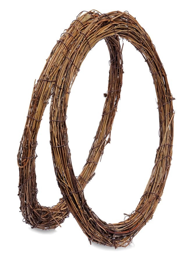 Marrywindix Grapevine Wreath Set, Marrywindix 2 Pieces Natural Vine Branch Wreath Christmas DIY Rattan Wreath Garland for Christmas Holiday Craft Wedding Decor (12 in.) - Image 1