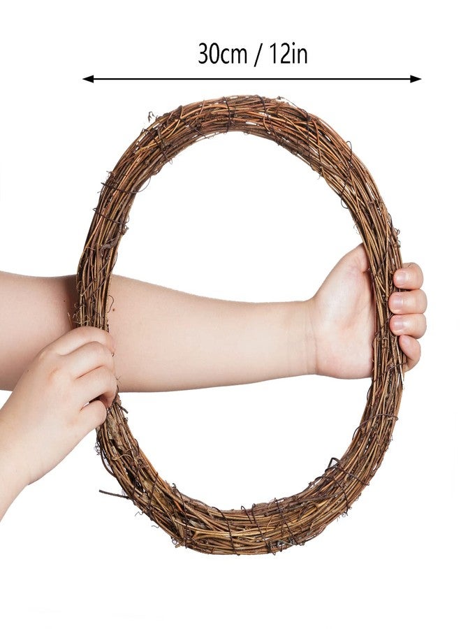 Marrywindix Grapevine Wreath Set, Marrywindix 2 Pieces Natural Vine Branch Wreath Christmas DIY Rattan Wreath Garland for Christmas Holiday Craft Wedding Decor (12 in.) - Image 2