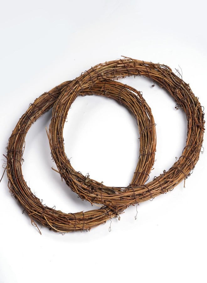 Marrywindix Grapevine Wreath Set, Marrywindix 2 Pieces Natural Vine Branch Wreath Christmas DIY Rattan Wreath Garland for Christmas Holiday Craft Wedding Decor (12 in.) - Image 3