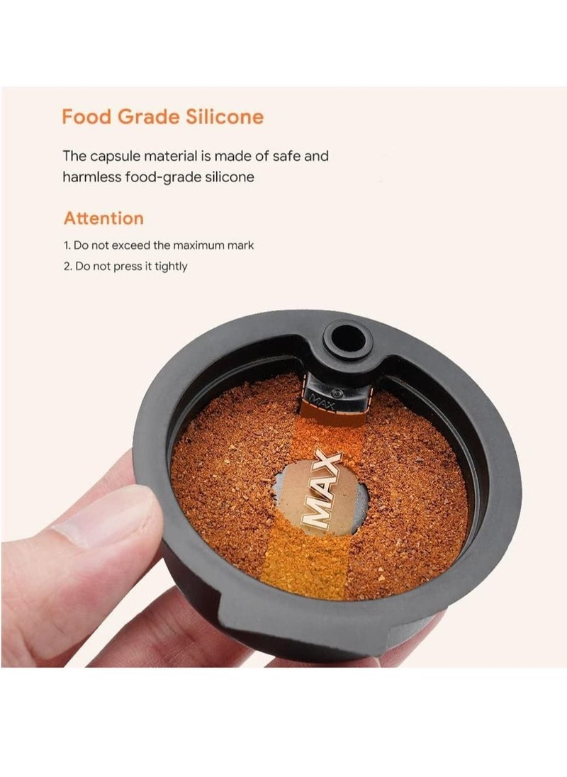 Generic - Reusable Coffee Capsule Discs for Bosch Tassimo, Refillable Tassimo t Disc Coffee Filter Pod With Silicone Lid With A Stainless Steel Spoon, Orange, 60ml, 1 PCS - Image 1