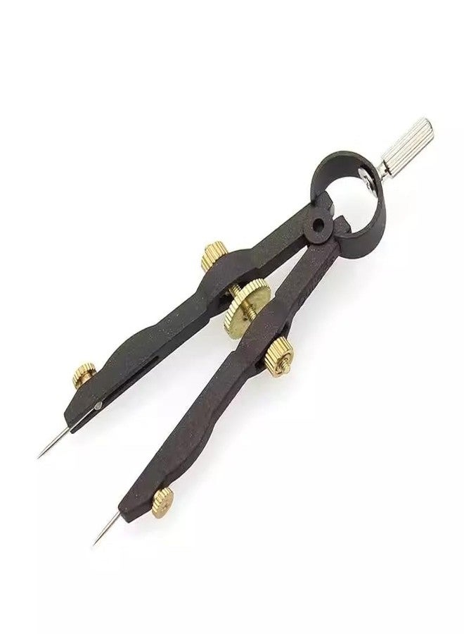 nophike 1.75 Inch Leather Compass Adjustable Lockable，Leather Crafts Tools，Professional Compass for Geometry，Compass Drawing Tool (Black 1.75 Inch) - Image 1