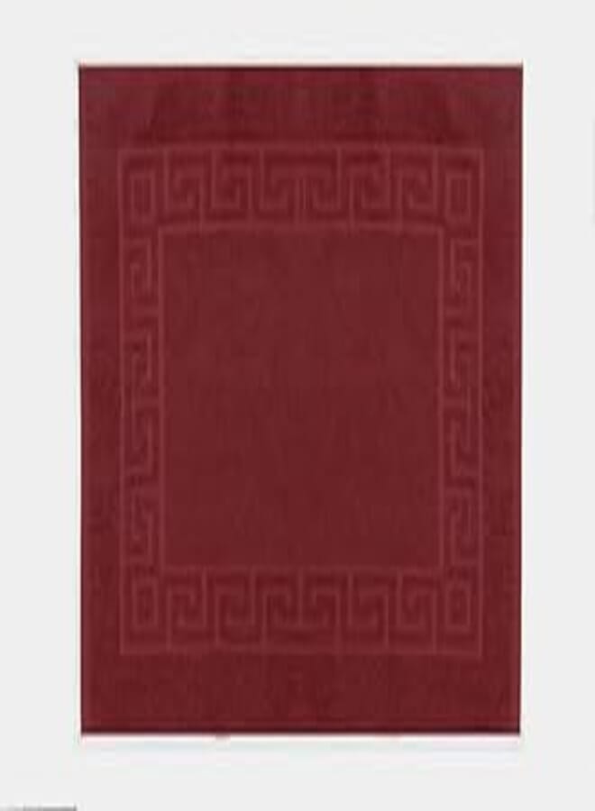 More Cottons More Cottons pattern Bath Mat Size 50x70 Cm - Burgundy