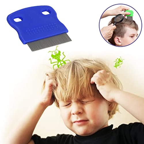 URBANMAC Small teeth Stainless Steel Comb | combs for Head Lice, Nit & Egg Removal with Long Fine Metal Teeth (Multicolor) Plastic Handle Brush-School kids & Women - Image 4