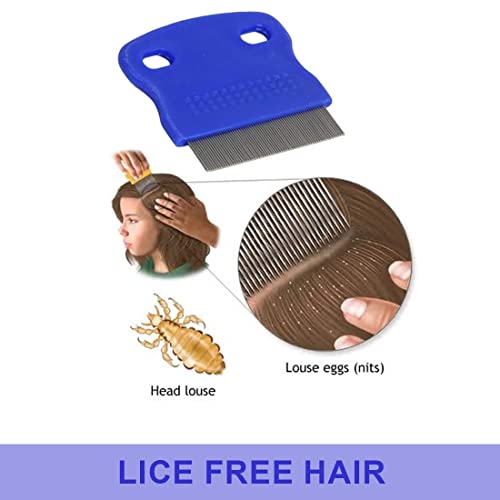 URBANMAC Small teeth Stainless Steel Comb | combs for Head Lice, Nit & Egg Removal with Long Fine Metal Teeth (Multicolor) Plastic Handle Brush-School kids & Women - Image 5