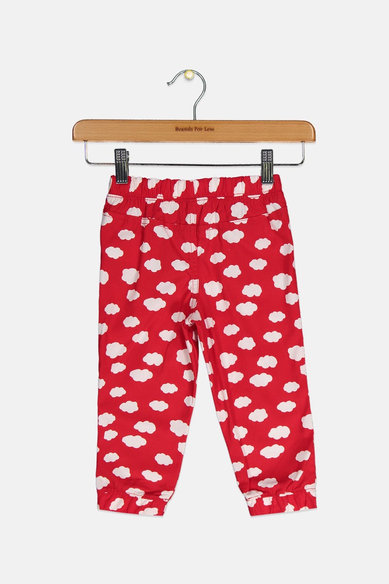 Tchibo Toddlers Girl All Over Print Pull On Pants, Red  - Image 2