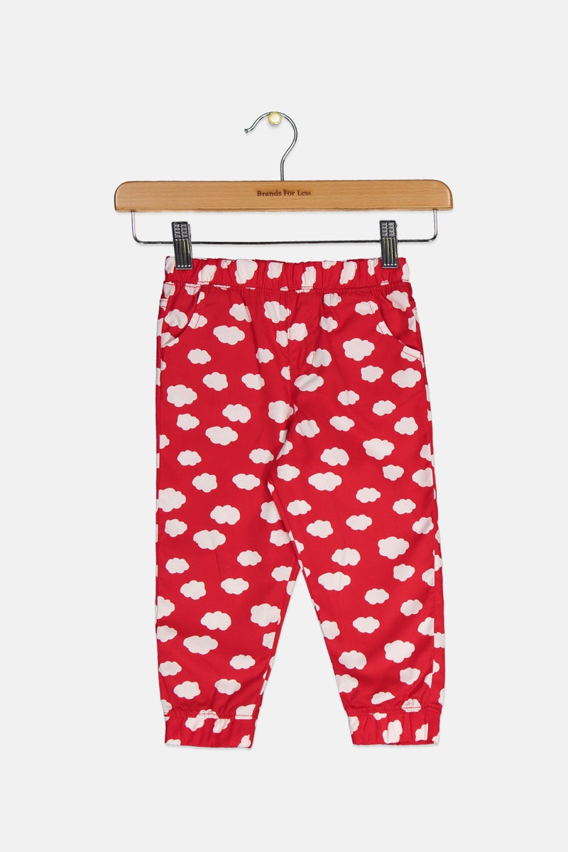 Tchibo Toddlers Girl All Over Print Pull On Pants, Red  - Image 1