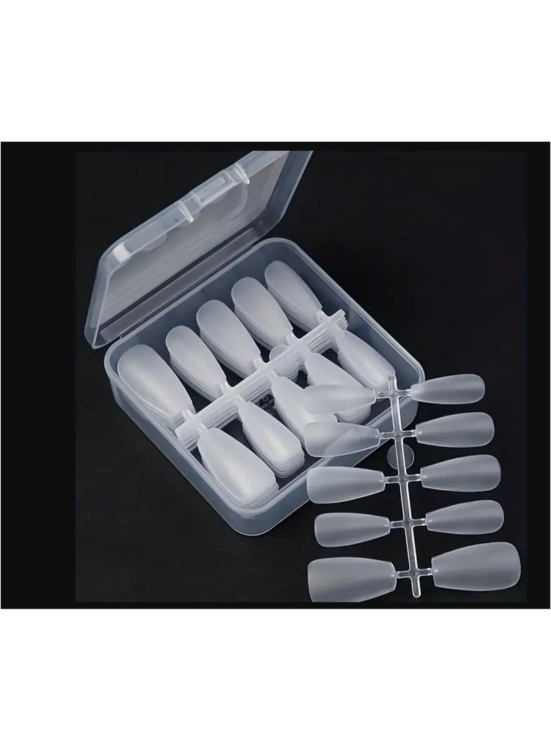 Soft Gel Nail Tips, 120PCS Matte No File Full Cover Acrylic Nail Tips, Pre-Shaped Natural French False Press On Nails for Women and Girls Nail Art. 5 Sizes - Image 1