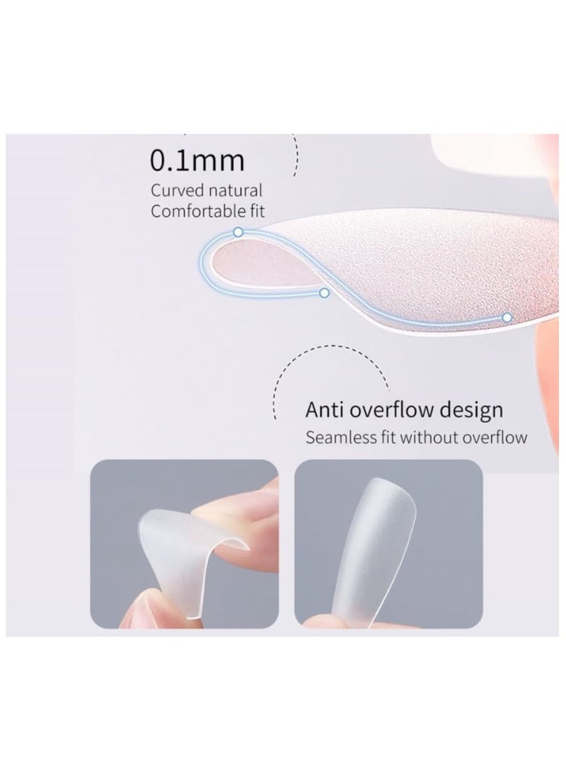 Soft Gel Nail Tips, 120PCS Matte No File Full Cover Acrylic Nail Tips, Pre-Shaped Natural French False Press On Nails for Women and Girls Nail Art. 5 Sizes - Image 5