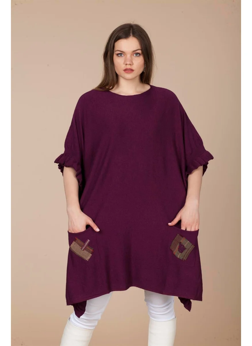 Garmi Women's Pocket Detail Poncho Plum