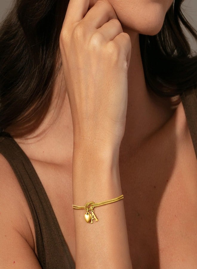M MOOHAM Bridesmaid Proposal Gifts - Bridesmaid Gifts 18K Gold Plated Initial Bracelets Maid of Honor Gift, Letter S Dainty Charm Bracelet, Dainty Jewelry for Women Friends Bridesmaids Gift - Image 3