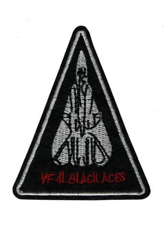 VF-41 Black Aces US Navy Strike Fighter Squadron Applique Embroidered Sew-on Patch ; Size: 9cm x 7.3cm for Jackets, Bags, Caps, T-Shirts, Jeans, Outdoor Clothing ; Imported from Malaysia (1 Piece). (Code: SBX-205)