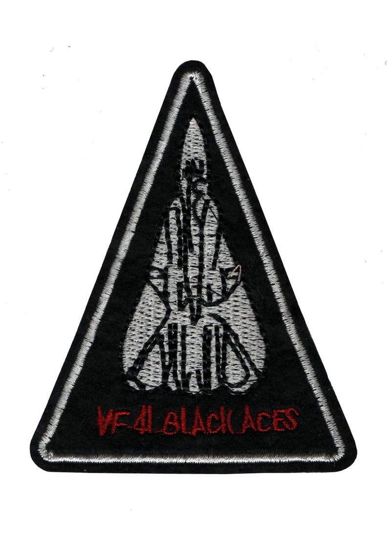 Generic - VF-41 Black Aces US Navy Strike Fighter Squadron Applique Embroidered Sew-on Patch ; Size: 9cm x 7.3cm for Jackets, Bags, Caps, T-Shirts, Jeans, Outdoor Clothing ; Imported from Malaysia (1 Piece). (Code: SBX-205) - Image 1