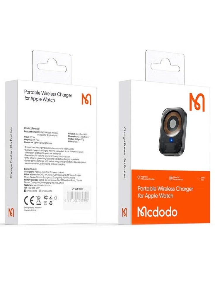 Mcdodo CH-2061 Portable Transparent Wireless Charger for Apple Watch - Image 3
