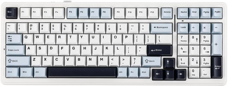 EPOMAKER x AULA F99 Wireless Mechanical Keyboard, Hot Swappable Gasket Custom Gaming Keyboard with Five-Layer Padding, Bluetooth/2.4GHz/USB-C, 8000mAh Battery (Blue White, Reaper Switch) - Image 1