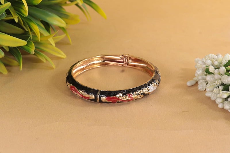 STYOLLO Stylish Alloy Enamel Metal Bracelet Set For Women & Girls | Beautiful Cuff Kada Charm Gift for Birthday | Designer Bracelet | Gift For Girls | Perfect Wedding & Festival Bracelet Accessories - Image 4