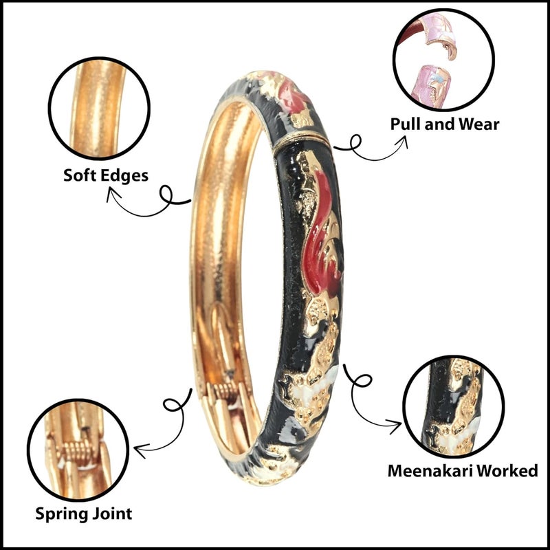 STYOLLO Stylish Alloy Enamel Metal Bracelet Set For Women & Girls | Beautiful Cuff Kada Charm Gift for Birthday | Designer Bracelet | Gift For Girls | Perfect Wedding & Festival Bracelet Accessories - Image 5