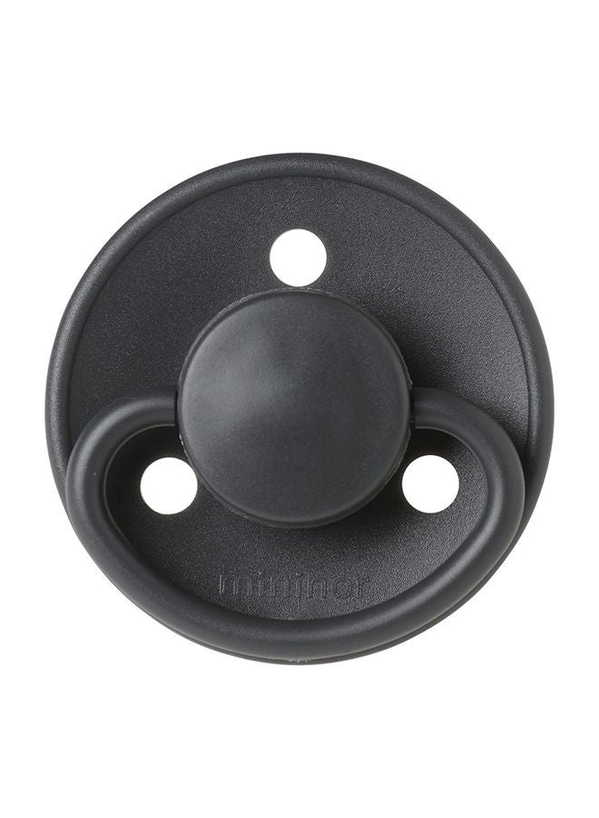 Mininor Round Pacifier Silicone 0M - Black Raven - Image 1