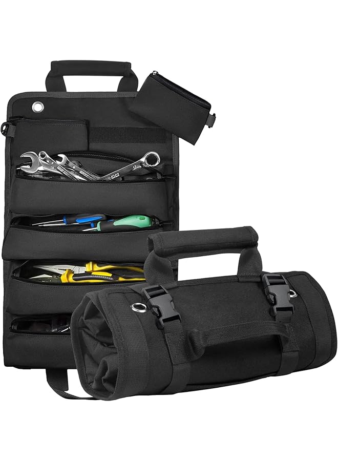 promass Tool Bag Organizer with Detachable Pouches Heavy Duty Roll Up Tool Bag: Includes 6 Tool Pouches - Ideal Gifts for Mechanics, Electricians, and Hobbyists - Image 1