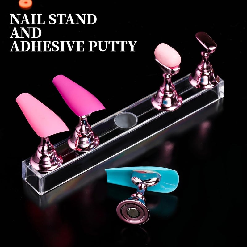 BOZLIN Nails Tips Full Cover Long Stiletto Nails Tips For Acrylic Nails Almond Stiletto Shape Fake Nails Tips With Glue Acrylic Nail Clipper Nail Stand Clear Glue On Nails Clear Almond Stiletto - Image 4