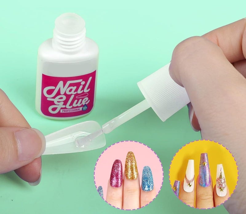 BOZLIN Nails Tips Full Cover Long Stiletto Nails Tips For Acrylic Nails Almond Stiletto Shape Fake Nails Tips With Glue Acrylic Nail Clipper Nail Stand Clear Glue On Nails Clear Almond Stiletto - Image 5