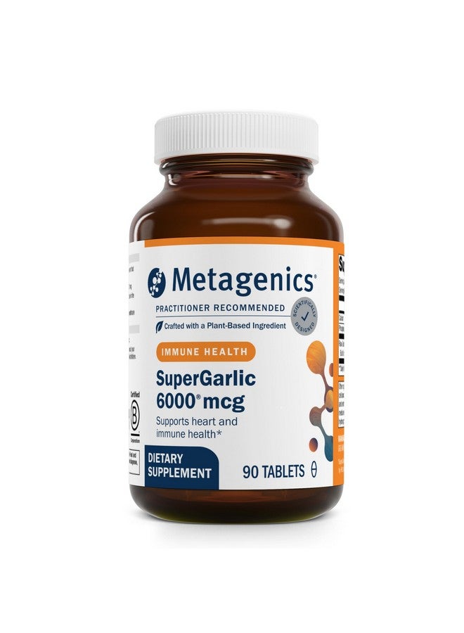 ميتاجينكس ميتاجينيكس سوبر جارليك 6000 - تركيز فائق 6000 ميكروغرام من الأليسين - يدعم صحة القلب والجهاز المناعي* - مكمل غذائي بالثوم والأليسين - غير معدل وراثيًا ونباتي - 90 قرصًا - Image 1