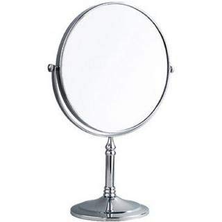 Loop Group Loop Group Silver Tabletop Double Side Shaving Makeup Vanity Mirror 360 Degree 5X Magnification Beauty Make up Cosmetic Stand for Shaving Makeup Vanity Bedroom Bathroom Desk Silver Oval  - Image 1
