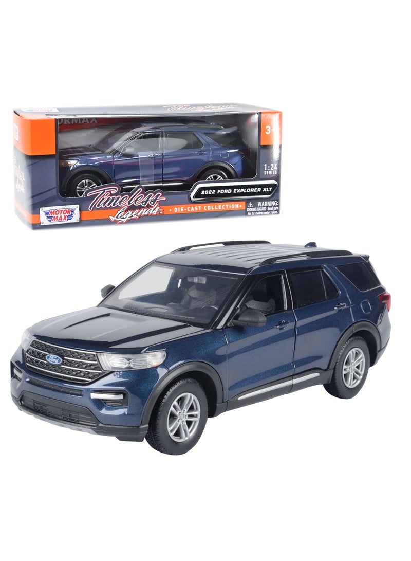 Motormax 1:24 Scale Ford Explorer Die-Cast SUV Model Car – Blue Collectible Toy Vehicle - Image 1