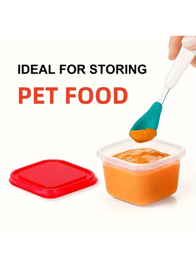 Red Polypropylene Pet Food Containers 6 Pack 100ml Leak Proof Microwave Safe - Image 1