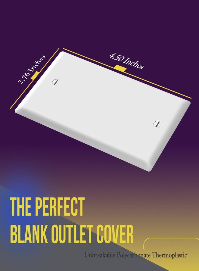 ENERLITES Blank Wall Plate Cover, Gloss Finish, Standard Size 1-Gang 4.50" x 2.76", Polycarbonate Thermoplastic, Electrical Covers for Unused Outlets/Switches, 8801-W-5PCS, White 5 Pack - Image 2